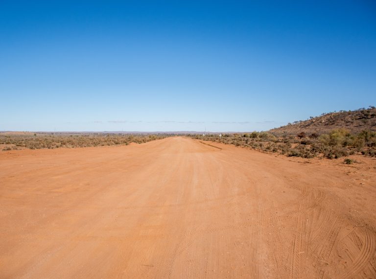 An outback country road near Broken Hill, New South Wales, Australia An outback country road near Broken Hill, New South Wales, Australia