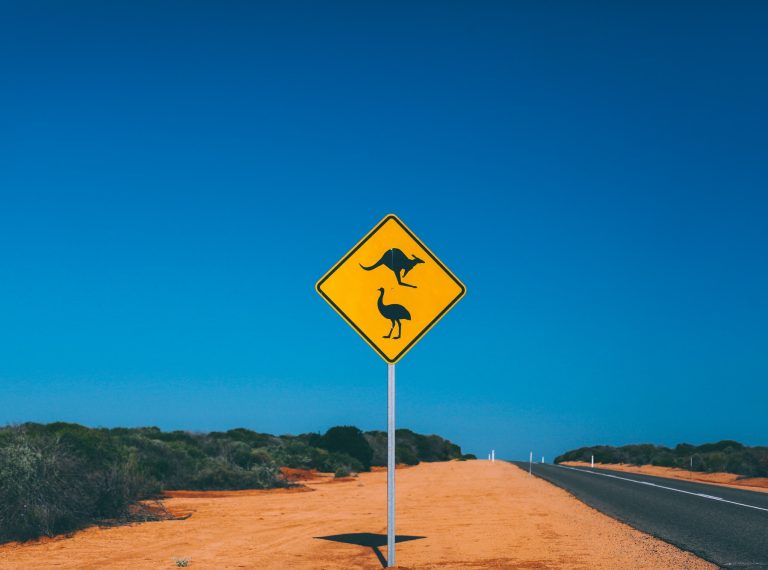 Kangaroo and Emu Australian road sign Kangaroo and Emu Australian road sign